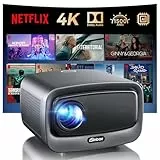 4K Beamer mit Netflix & 36W Kino Sound | iSinbox Smart Beamer 1500 ANSI, HDR10+, Autofokus, Staubgeschützt, 6D Keystone, WiFi 6 & Bluetooth | Heimkino & Outdoor