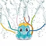Tosekry Sprinkler Spielzeug ab 3 4 5 6 7 8 Jahre, Wasserspielzeug Kinder Outdoor Spielzeug ab 3-8 Jahre, Kinderspielzeug ab 3 Jahre Rasensprenger Outdoor Spiele für Kinder(Oktopus-Blau)