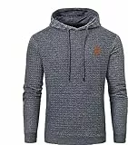 Tansozer Herren Hoodie Casual Sweatshirt Classic Kapuzenpullover mit Tasche Dunkelgrau 2XL