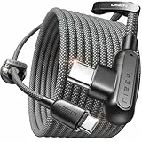 LISEN USB C Kabel 2M 100W mit [Kabelhalter], 90 Grad Ladekabel USB C PD 3.1, USB C auf USB C Kabel Nylon für 17 Ladekabel für MacBook Pro/iPad Pro/iPhone 16 15 Pro/Samsung Galaxy S23 S22 S21