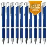 GIMEI® Metall Kugelschreiber 10 Stück | Premium Set Hochwertig, für Einfaches & Weiches Schreiben | Blauschreibender Kulli als Optischer Hingucker
