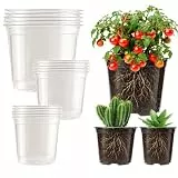 15 Stück Transparente Anzuchttöpfe für Pflanzen Topf, 9/10/13cm Blumentöpfe Plastik, Untertopf Orchideentopf Transparent, Anzuchttopf, Pflanztöpfe, Pflanztopf Durchsichtig für Orchideen Kaktus