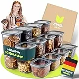 uandu Vorratsdosen mit Deckel Luftdicht - 12er Vorratsbehälter Set | Aufbewahrungsbox Küche Aufbewahrung & Organisation | BPA Frei | Küchen Organizer | Vorratsdosen für alle trockenen Lebensmittel