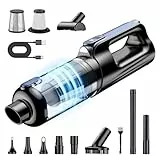 RADCLO Handstaubsauger, 2-in-1 Akku Staubsauger und Luftgebläse, kabellos 18000Pa mit LED Licht, 130W Motor, 7800mAh wiederaufladbarem Akku, USB-C Schnellladung, für Auto, Sofa, Tierhaare