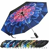 ZUOYOUZ Faltbare Regenschirme, kompakter, tragbarer, automatisch faltbarer Regenschirm mit niedlichen Aufdrucken für Reisen im Regen, UV-geschützt, faltbar, perfekt für das Auto und unterwegs