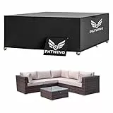 PATWING Gartenmöbel Abdeckung,600D Oxford Gewebe Abdeckhauben für Möbelsets,asserdicht,Winddicht,UV-Beständiges Abdeckung Gartenmöbel Winterfest für Sitzgruppe Gartentisc (250x250x90cm)