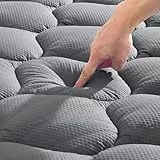 Sonive Matratzenbezug 90 x 200, Atmungsaktive Matratzenauflage Matratzenschutz mit 38cm Tiefen Taschen, Oeko-TEX Zertifiziert, Waschbarer Bezug Grau