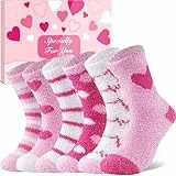 Niofind Kuschelsocken Damen, 6 Paar Winter Warme Flauschige Socken Dicke Weiche Thermo Haussocken Bettsocken wie Weihnachtsgeschenke für Frauen, 36-42 Pink