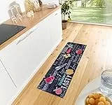 Hanse Home Cook & Clean Küchenläufer – Küchenteppich Kitchen mit Schriftzug Teppichläufer rutschfest Pflegeleicht Teppich Läufer für Küche, Flur, Eingangsbereich, Esszimmer – 50x150cm