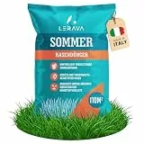 LERAVA Rasendünger Sommer - Langzeitdünger - wassersparender Anti-Stress-Rasendünger für heiße Sommertage - Ideal beim Einsatz von Mährobotern - 110m²