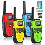 NXGKET Walkie Talkie 4er Set, Walkie Talkie Aufladbar für Erwachsene Kinder Funkgeräte,Große Reichweite 5km Walki Talki mit Li-ion Akku,Walkie Talkies VOX Taschenlampe für Freien, Camping, Wandern