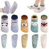 Firtink 5 Paar Antirutschsocken Kinder, Stoppersocken Kinder, Stoppersocken Baby Anti Rutsch Socken Baby Sock Ons 3-5 Jahre für Mädchen Jungen