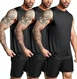 Boyzn Tank Top Herren 3er Pack Training Fitness Bodybuilding Tankshirt Schnelltrocknendes Muskelshirt Ärmellos Weste für Men Black/Black/Black-3P04-3XL