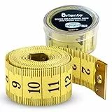 Oriento Maßband für Körper 150 cm/60 Zoll – Doppelseitiges Flexibles Körper Maßband zum Nähen, Basteln und für Gewichtsabnahme – Biegsames Schneidermaßband mit Zentimeter- Gelb [150 cm / 60 inches]