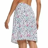 M MOTEEPI Tennisrock Damen 20'' Knielang Rock Mit Hose Drunter Damen Hohe Taille Hosenrock Skort Skirt for Women Golfrock Sportrock Midi Rock Damen Sommer Mit Taschen Innenshorts Bunte Blumen M