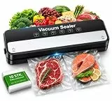 Raycial Vakuumierer, Vakuumiergerät mit Vakuumierbeuteln, All-in-1 Vakuumierer für Trockene, Feuchte, Frische, Folienschweißgerät für Lebensmittel, Kompaktes, Vollautomatisches Versiegelungsgerät