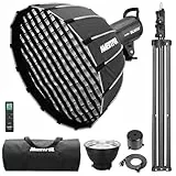 Godox SL-60W CRI 95+ LED Videoleuchte SL60W weiß 5600K Version 60WS Bowens-Halterung mit AMBITFUL P60 Schnellinstallation Softbox, Tragetasche, Lichtständer, Fernbedienung RC-A5
