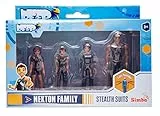 Simba 109391002 - Deep Nektons Familienpack, 4er Figurenset, Will, Ant, Fontaine, Kaiko, im schwarzen Tauch-Outfit, ab 3 Jahren