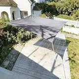 HAIKUS Sonnensegel 4x4 m Quadratisch, Premium HDPE UV Schutz Sonnenschutz Atmungsaktiv Wetterbeständig für Garten Balkon und Terrasse, inkl Befestigungsseile, Quadrat 4x4m Hellgrau