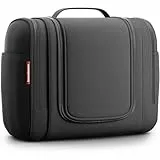 Travelaner Kulturbeutel XXL, 9 Liter Stauraum, 3-in-1 Kulturtasche zum Aufhängen für Damen, Herren und Kinder, Kosmetiktasche für Reise, Waschtasche, Waschbeutel, Wasserabweisend, Schwarz