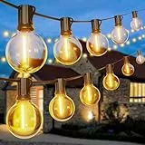 LED Lichterkette Außen Strom 33.5m - Outdoor Lichterketten 110FT mit Aussen Wetterfest 56+2 G40 Glühbirne Warmweiß Aussenlichterkette für Balkon Garten Pavillon Terrasse Vorzelt Hochzeit Party