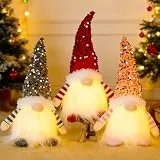 ACAREY Weihnachtsdeko 3 Stück Weihnachten Deko Wichtel mit Licht, Weihnachtswichtel Plüsch Weihnachtsdeko Amerikanisch mit LED Weihnachten Figur Beleuchtete Wichtel für Weihnachtsdeko Innen
