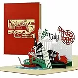 Gutschein, Reisegutschein nach Italien, Rom, Venedig|3D Pop Up Karte Italien Sykline|Hotelgutschein für Sie oder Ihn|Geschenkidee und Geschenk, A123AMZ