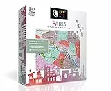 PuzzleMap Paris Puzzle Stadtplan - XXL 500 Teile - Mit Booklet & Faltkarte - 68x48cm Motivgröße - Reiseführer Geschenk Souvenir
