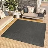 TAPISO Mono Quadrat Teppich Kurzflor Indoor Outdoor UV-beständig Dunkelgrau Einfarbig Wohnzimmer Schlafzimmer Kinderzimmer Modern ÖKO-TEX 160 x 160 cm
