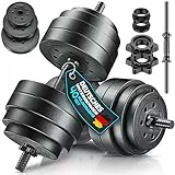 RE:SPORT 2er Hanteln Set verstellbar 15/20/30/40 kg | Hantelset mit 2 Kurzhanteln | Hantel mit Gewichten & 4 Sternverschlüsse | Fitness Kurzhantel für Muskelaufbau, Workout & Zuhause (40 kg)