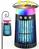 Anysun Solar Insektenvernichter Elektrisch, wasserdichte Mückenfalle Fliegenfalle, Wiederaufladbare Mückenlampe gegen Fluginsekten für Innen- und Außenbereich, Garten, Terrasse, Camping