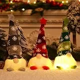 ACAREY Weihnachtsdeko 3 Stück Weihnachten Deko Wichtel mit LED Licht Weihnachtswichtel Figuren Plüsch Wichtel Figuren Wichtel Zubehör Weihnachten Für Weihnachtsdeko Innen