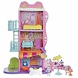 Enchantimals HJH65 - City Tails Stadt-Haus & Café Spielset mit Zwergspitz-Mädchen Palmer Pomeranian Puppe und Hunde-Figur, inklusive Zubehör, Spielzeug für Kinder ab 4 Jahren