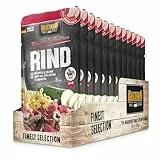 BELCANDO Frischebeutel [12x125g Rind mit Spätzle & Zucchini] | Nassfutter für Hunde | Feuchtfutter Alleinfutter im Einzelportionsbeutel