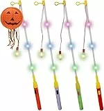 FENGQ LED Laternenstab Elektrisch, 4 Stück 50cm Laternenstab Kinder, Laternenstab mit LED für St Martin,Halloween Laternenstab, Halloween, Kostümpartys, Weihnachten, Kinderpartys
