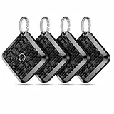 Air Smart Tag Schlüsselfinder 4er Pack, Smart Key Finder Kompatibel mit Apple Wo ist? APP (iOS NUR) Smart Bluetooth Tracker für Schlüssel/Geldbörsen/Gepäck Air Tracker Tag IP67 Wasserdicht Schwarz