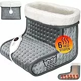 MONZANA® elektrischer Fußwärmer 6 Heizstufen 90min Timer Größe 47 Fußheizung Wärmeschuh Überhitzungsschutz waschbar grau