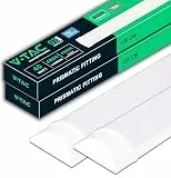 V-TAC 2x Feuchtraumleuchte LED 120 CM - 40W - PRO SERIES - Rechteckige Lampe 4800 Lumen IP20 für Wand, Garage, Lager - LED Röhre - Prismatische Deckenleuchte LED - 2-ER PACK Licht Neutralweiß 4000K