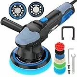 Poliermaschine Auto, RAYBAO 900W Poliermaschine Set mit 6 Geschwindigkeit 2000–6400 U/min, Exzenter Poliermaschine 9mm Exzentrizität, 125mm 150mm Stützteller Poliermaschinen für Autopflege