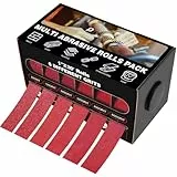 6 Rollen Schleifpapier Rolle, 25mm x 6 m Schleifleinen 80/120/240/320/400/600 körnung Schmirgelleinen Rolle, Schmirgelpapier für Holz, Metall, Möbel, Farbe, Trockenbau