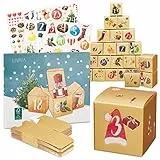 Adventskalender zum Befüllen 2025 Geschenkbox Weihnachten klein und Sticker - Adventskalender Selber Basteln mit LIVAIA DIY Set