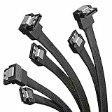 KabelDirekt – 3x SATA-3-Kabel 6 Gb/s – 30 cm, 90° gewinkelt (Datenkabel, 6 Gbit/s, SATA-III/Serial-ATA, L-Stecker, Set aus 3 Kabeln, verbindet Festplatten/SSDs/Laufwerke mit dem Mainboard, schwarz)
