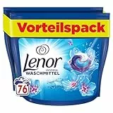 Lenor Waschmittel Pods, 76 Waschladungen, Aprilfrisch, Vollwaschmittel, Langanhaltende Frische & Geruchsentfernung Bei Kaltwäsche