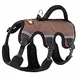 Ferplast Geschirr für kleine Hunde ERGOTREKKING, verstellbares Geschirr mit 6 Verschlüssen, gepolstert und reflektierend, ideal zum Wandern, Größe XS, max. 15 kg. Braun