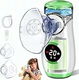 Inhalationsgerät mit Digitaler Anzeige, Inhaliergeräte für Erwachsene und Kinder, Inhalator Inhaliergerät Vernebler mit Gesichtsmaske & Mundstück, Ultraleicht Klein, Leicht zu Tragen