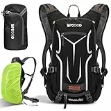 SPGOOD Fahrradrucksack 20L/25L/30L (9 Farben)-Wasserdichter Ultraleicht-für Damen & Herren Multifunktionaler-mit Regenschutzkappe/Helmabdeckung Rucksäcke MTB Mountainbike (Grau Schwarz, 20L)