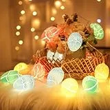 Lichterkette Ostern 10 LED 1.8 M Mit Timer Batteriebetrieben Ostereier Für Osterfeiern, Zuhause, Garten, Fenster Und Kamin Dekoration