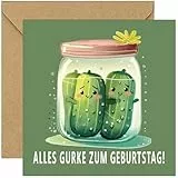 KARTENVERSAND24 witzige lustige Geburtstagskarte lustig witzig Karte zum Geburtstag Alles Gurke Glückwunschkarte (Gurke)