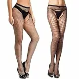 letcdfer Fishnet Strumpfhose Offen Schritt Netzstrümpfe Net Grid Netzstrumpfhose Schwarz Langes Netz Sexy Strümpfe Fishnet Stockings Weiblicher Nachtclub Heiß Netzstrümpfe Cosplay Nylon für Damen