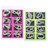 WishesMar Knobelspiele Metall Set von 16 Geduldsspiel für Kinder und Erwachsene - Knobeleien Puzzle aus Metall Knobeln Metal Rätsel Spielzeug Geschenk für Junge und Mädchen